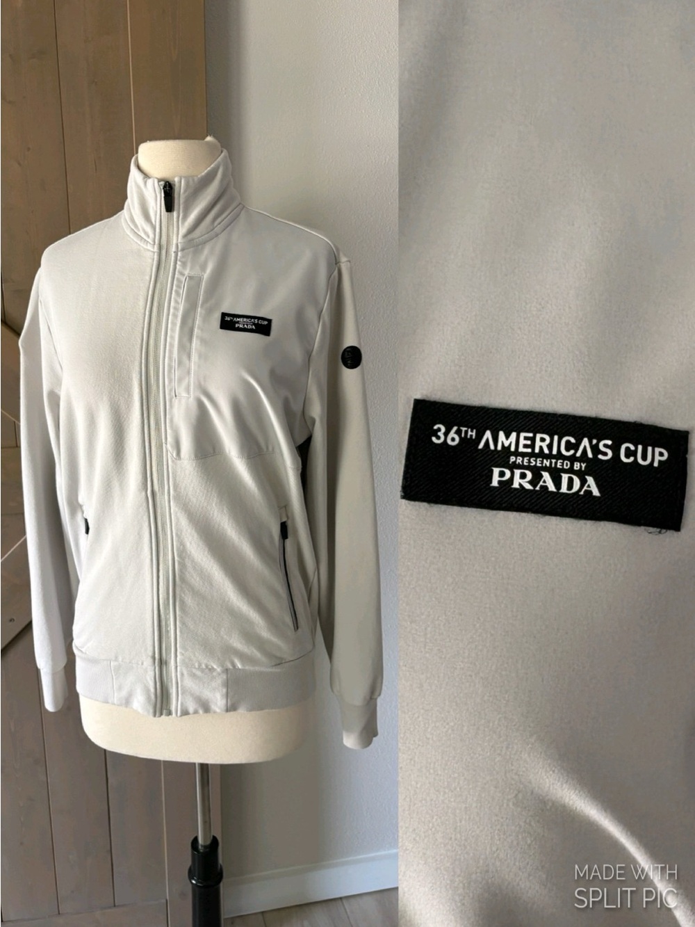 Prada X North Sails America’s Cup Men’s Gray Track Jacket USA Size XXS
